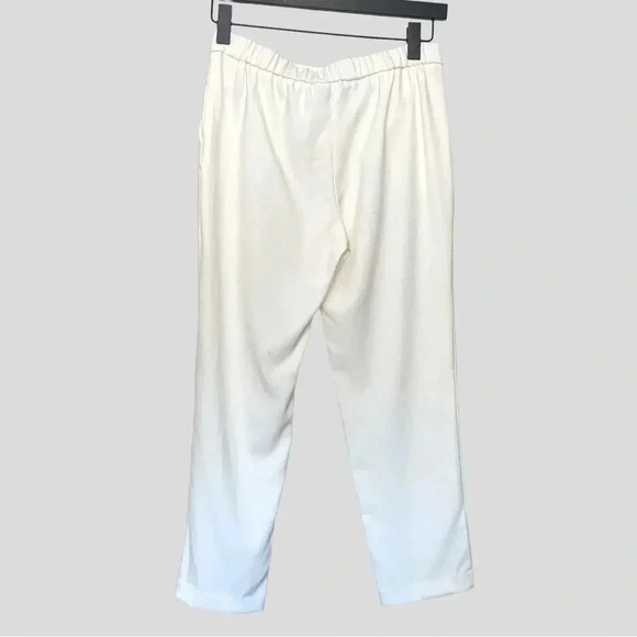 RDI lightweight ivory, wide leg trousers w two pockets & faux zipper - Picture 3 of 6